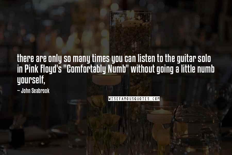 John Seabrook Quotes: there are only so many times you can listen to the guitar solo in Pink Floyd's "Comfortably Numb" without going a little numb yourself,