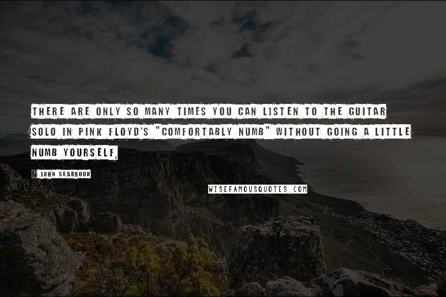 John Seabrook Quotes: there are only so many times you can listen to the guitar solo in Pink Floyd's "Comfortably Numb" without going a little numb yourself,