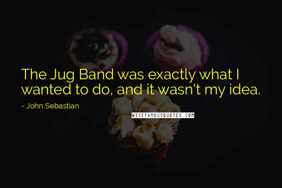 John Sebastian Quotes: The Jug Band was exactly what I wanted to do, and it wasn't my idea.