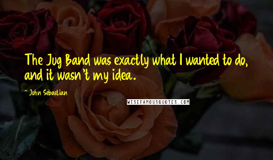 John Sebastian Quotes: The Jug Band was exactly what I wanted to do, and it wasn't my idea.