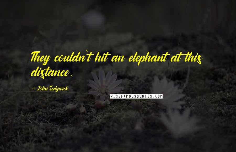 John Sedgwick Quotes: They couldn't hit an elephant at this distance.