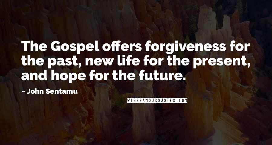 John Sentamu Quotes: The Gospel offers forgiveness for the past, new life for the present, and hope for the future.