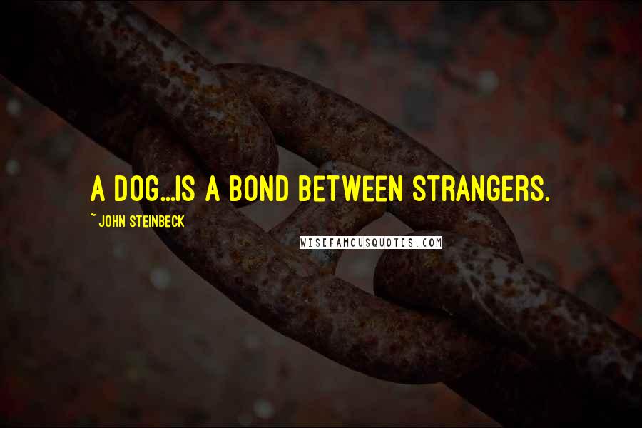 John Steinbeck Quotes: A dog...is a bond between strangers.