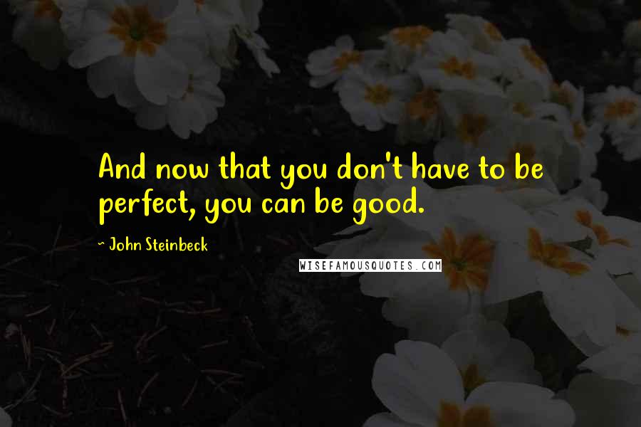 John Steinbeck Quotes: And now that you don't have to be perfect, you can be good.