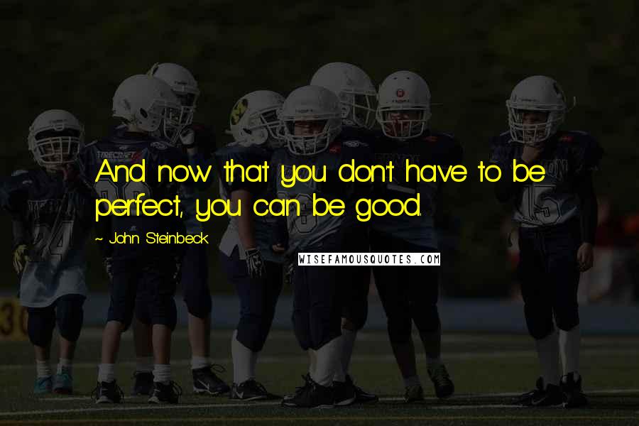 John Steinbeck Quotes: And now that you don't have to be perfect, you can be good.