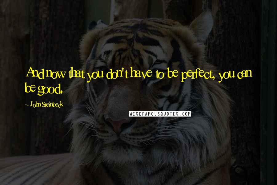 John Steinbeck Quotes: And now that you don't have to be perfect, you can be good.