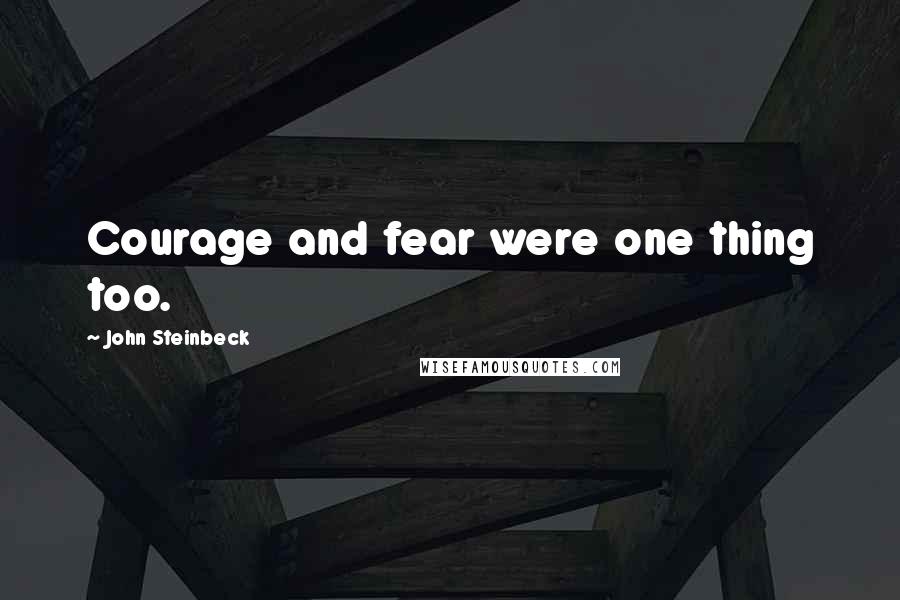 John Steinbeck Quotes: Courage and fear were one thing too.