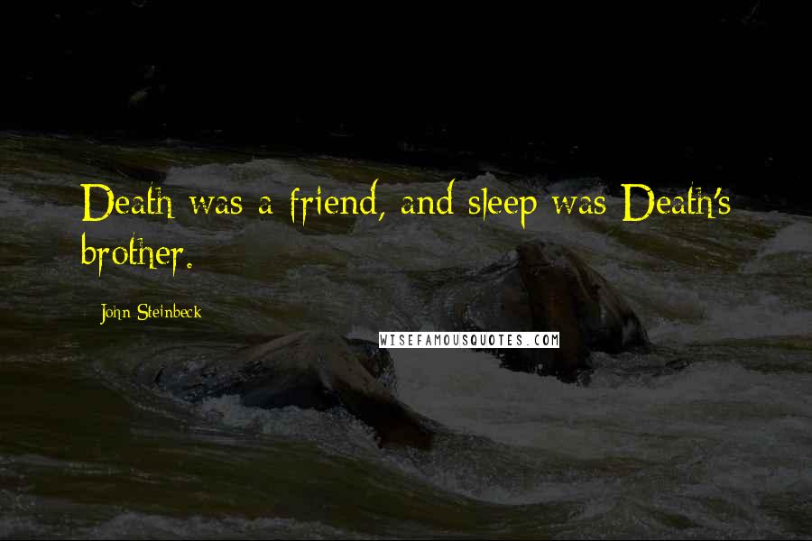 John Steinbeck Quotes: Death was a friend, and sleep was Death's brother.