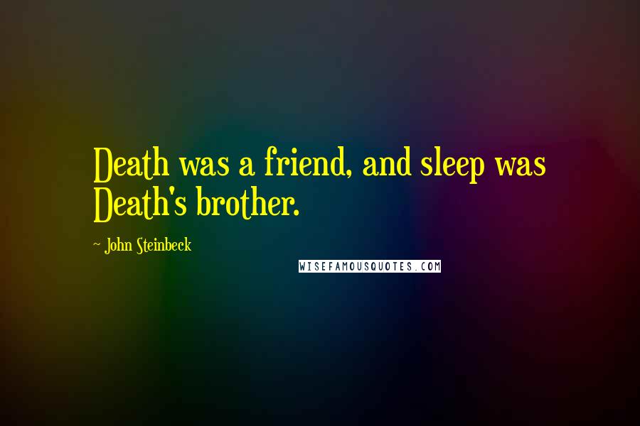 John Steinbeck Quotes: Death was a friend, and sleep was Death's brother.