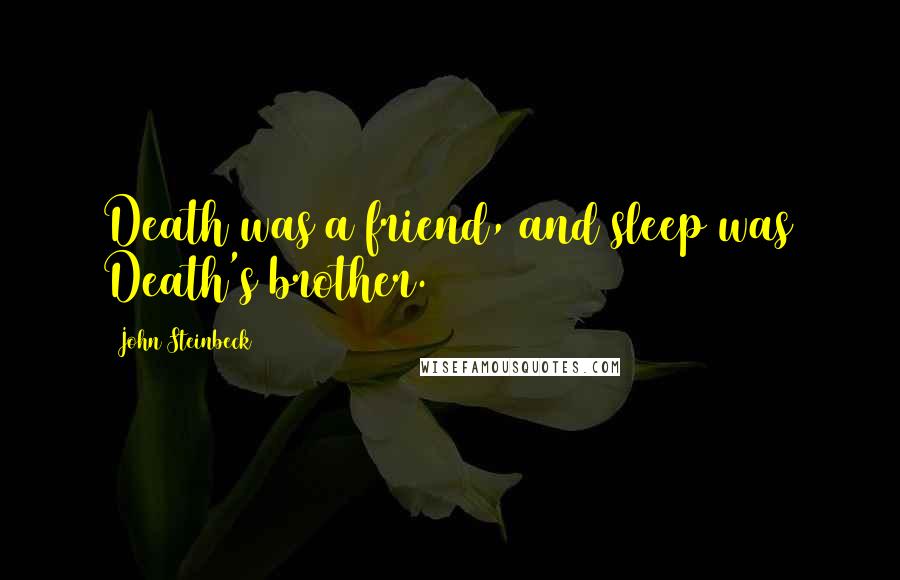 John Steinbeck Quotes: Death was a friend, and sleep was Death's brother.