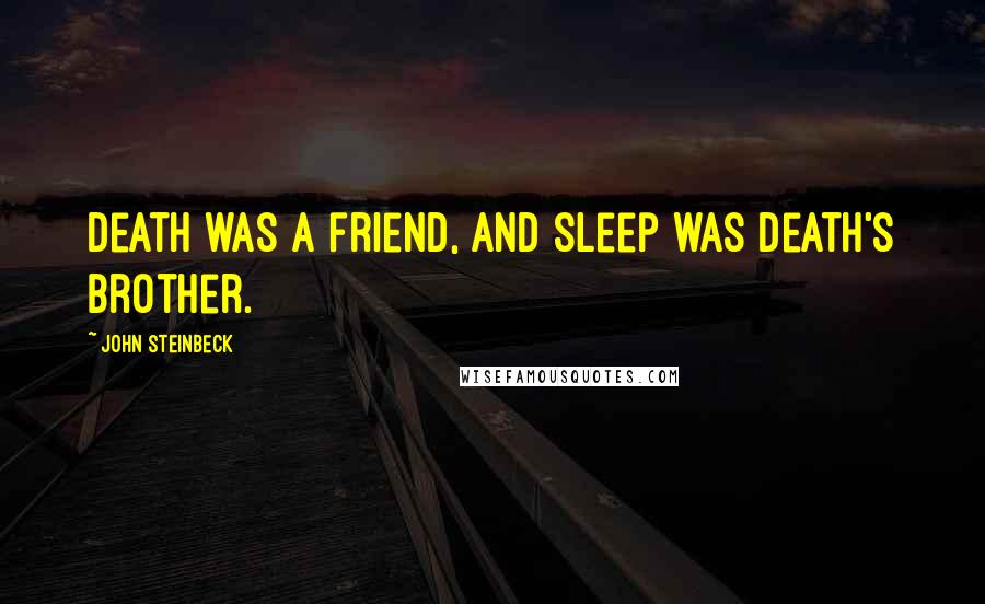 John Steinbeck Quotes: Death was a friend, and sleep was Death's brother.