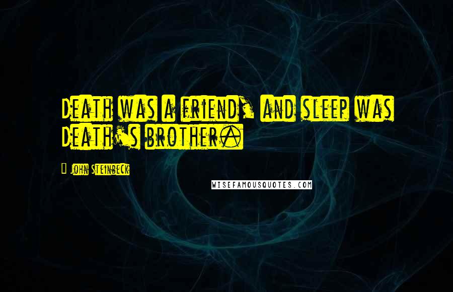 John Steinbeck Quotes: Death was a friend, and sleep was Death's brother.