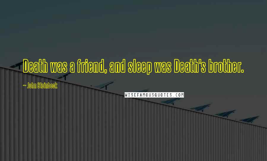 John Steinbeck Quotes: Death was a friend, and sleep was Death's brother.