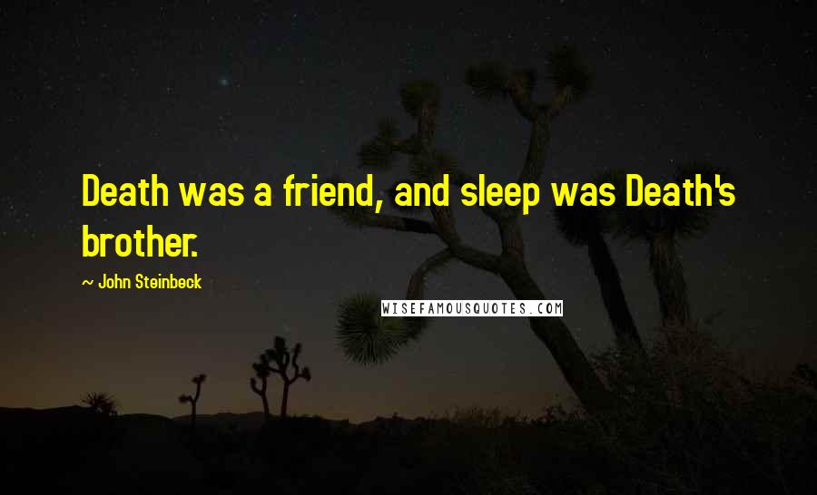 John Steinbeck Quotes: Death was a friend, and sleep was Death's brother.