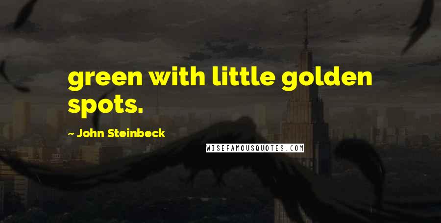 John Steinbeck Quotes: green with little golden spots.