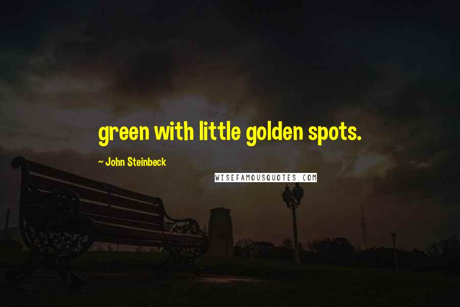 John Steinbeck Quotes: green with little golden spots.