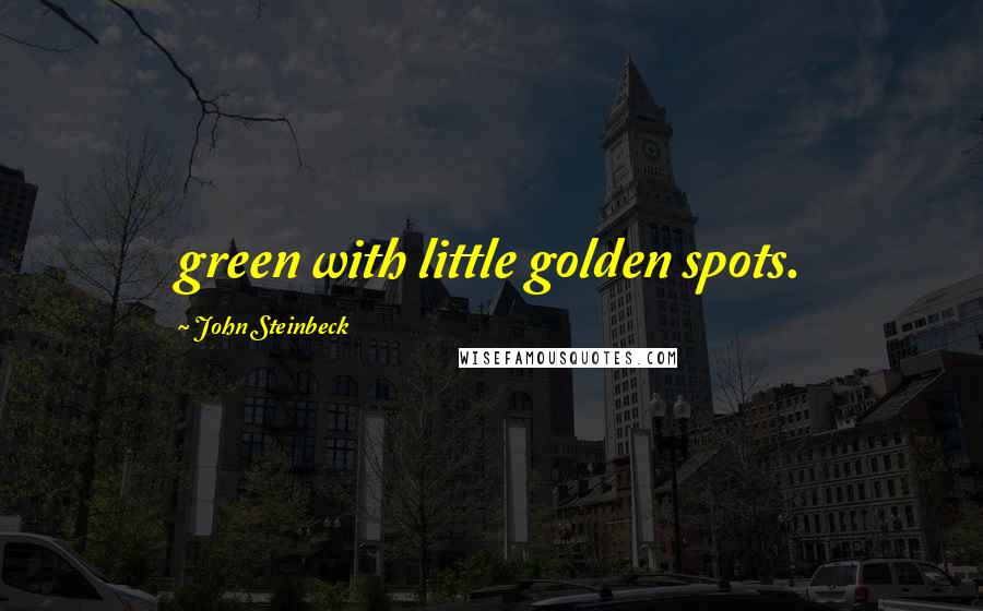 John Steinbeck Quotes: green with little golden spots.