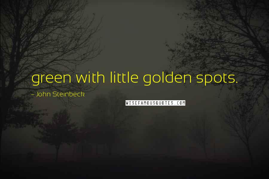 John Steinbeck Quotes: green with little golden spots.