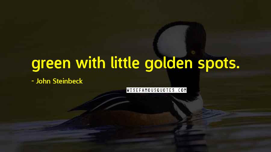 John Steinbeck Quotes: green with little golden spots.