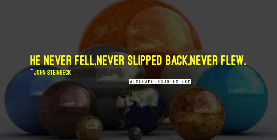 John Steinbeck Quotes: He never fell,never slipped back,never flew.