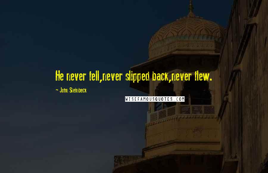 John Steinbeck Quotes: He never fell,never slipped back,never flew.