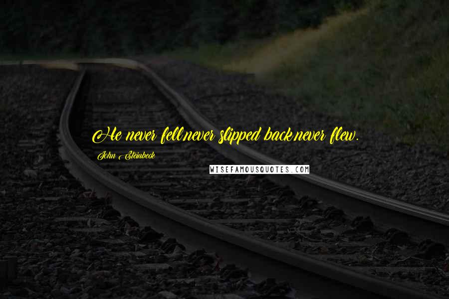 John Steinbeck Quotes: He never fell,never slipped back,never flew.