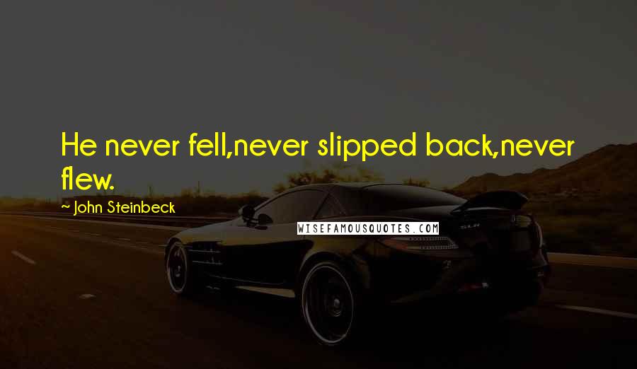 John Steinbeck Quotes: He never fell,never slipped back,never flew.