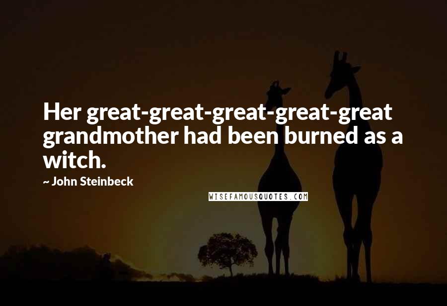 John Steinbeck Quotes: Her great-great-great-great-great grandmother had been burned as a witch.