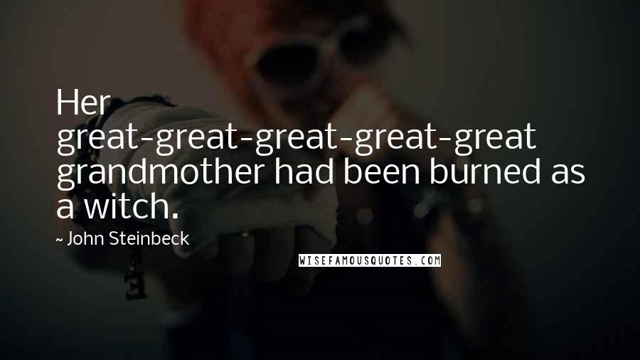 John Steinbeck Quotes: Her great-great-great-great-great grandmother had been burned as a witch.