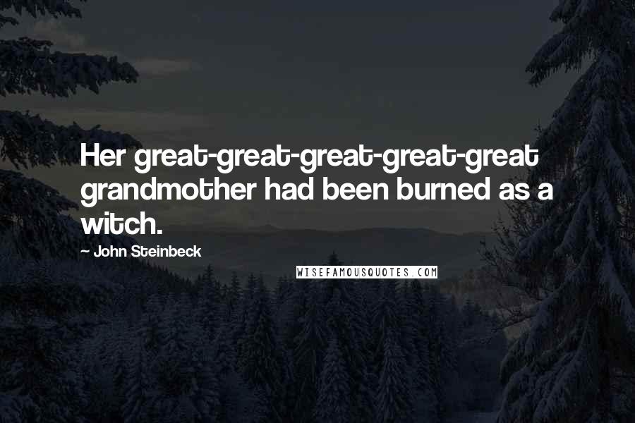 John Steinbeck Quotes: Her great-great-great-great-great grandmother had been burned as a witch.