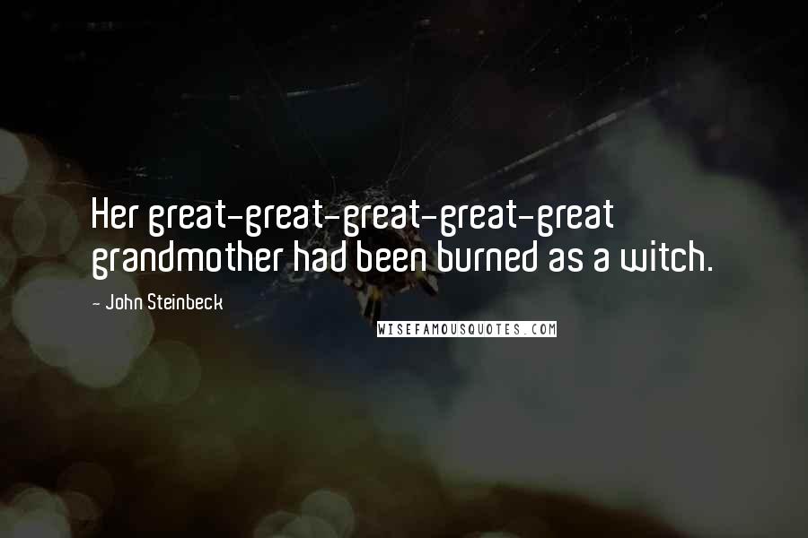 John Steinbeck Quotes: Her great-great-great-great-great grandmother had been burned as a witch.