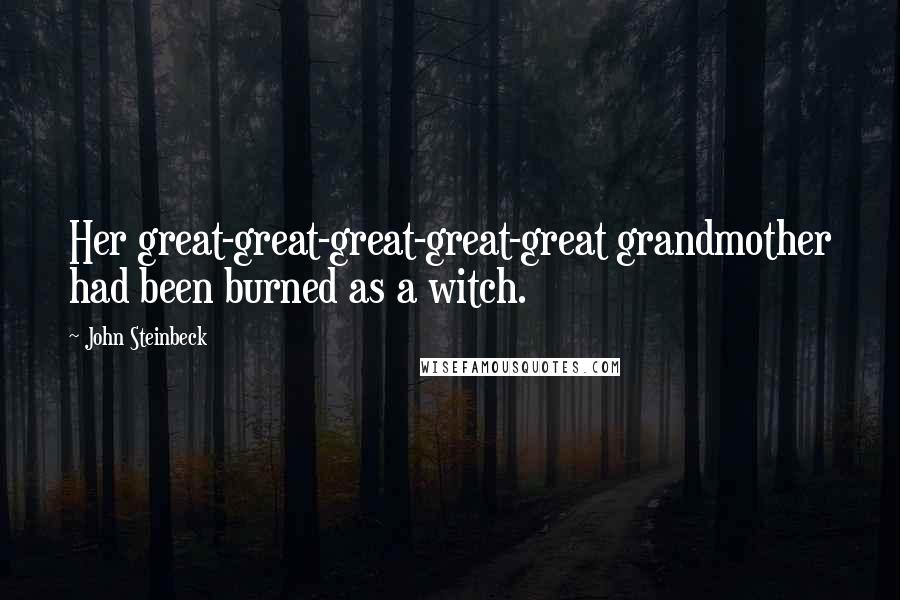 John Steinbeck Quotes: Her great-great-great-great-great grandmother had been burned as a witch.