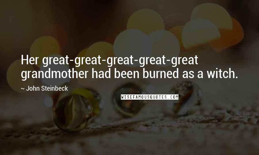 John Steinbeck Quotes: Her great-great-great-great-great grandmother had been burned as a witch.