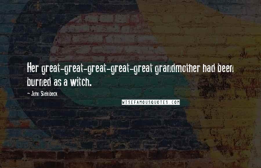 John Steinbeck Quotes: Her great-great-great-great-great grandmother had been burned as a witch.