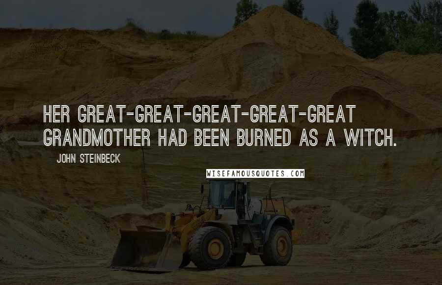 John Steinbeck Quotes: Her great-great-great-great-great grandmother had been burned as a witch.