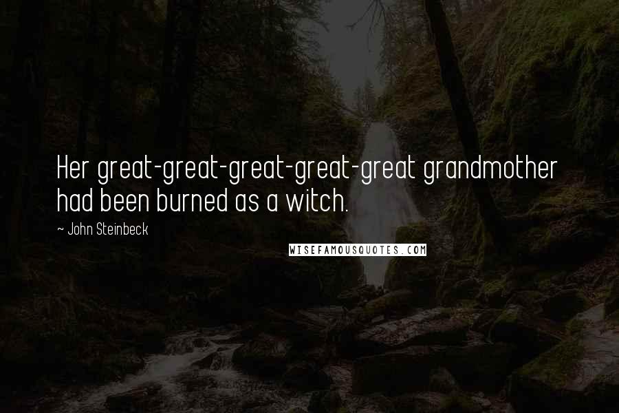 John Steinbeck Quotes: Her great-great-great-great-great grandmother had been burned as a witch.