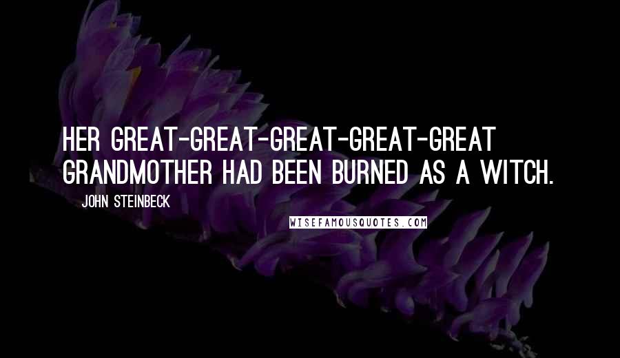 John Steinbeck Quotes: Her great-great-great-great-great grandmother had been burned as a witch.