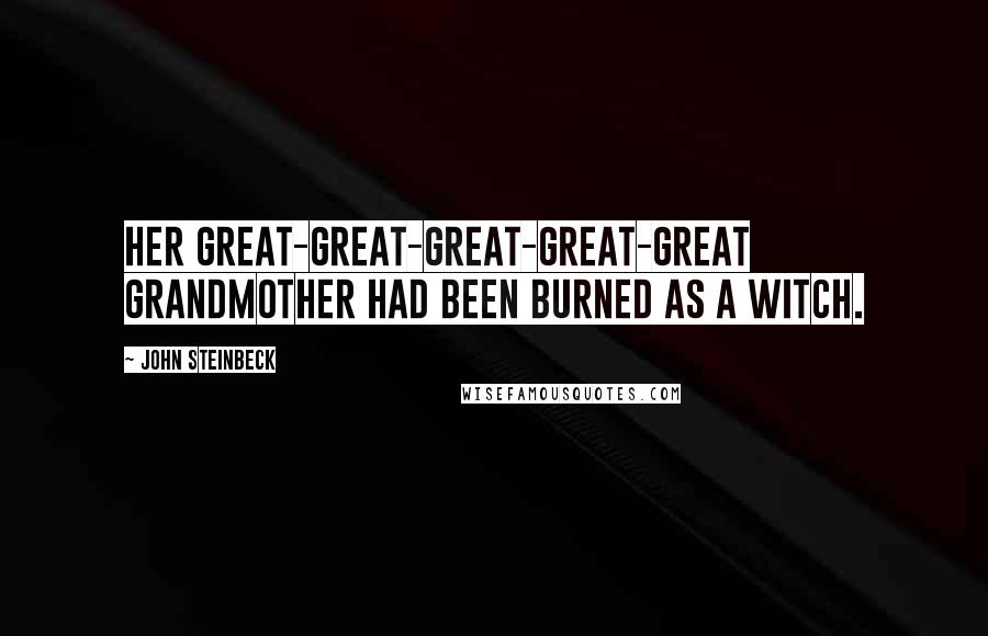 John Steinbeck Quotes: Her great-great-great-great-great grandmother had been burned as a witch.