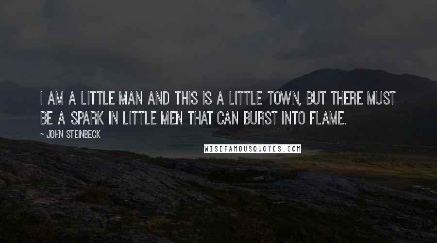 John Steinbeck Quotes: I am a little man and this is a little town, but there must be a spark in little men that can burst into flame.