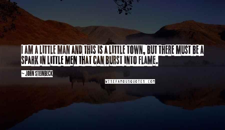 John Steinbeck Quotes: I am a little man and this is a little town, but there must be a spark in little men that can burst into flame.