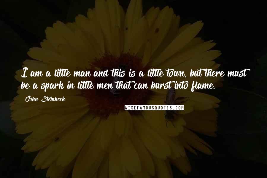 John Steinbeck Quotes: I am a little man and this is a little town, but there must be a spark in little men that can burst into flame.