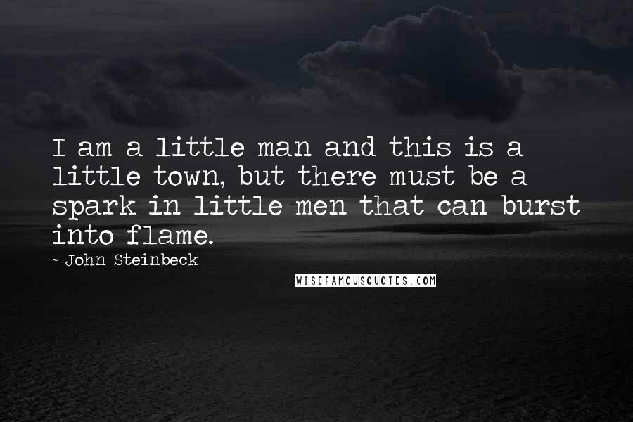 John Steinbeck Quotes: I am a little man and this is a little town, but there must be a spark in little men that can burst into flame.