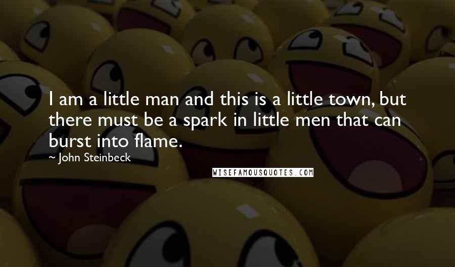 John Steinbeck Quotes: I am a little man and this is a little town, but there must be a spark in little men that can burst into flame.