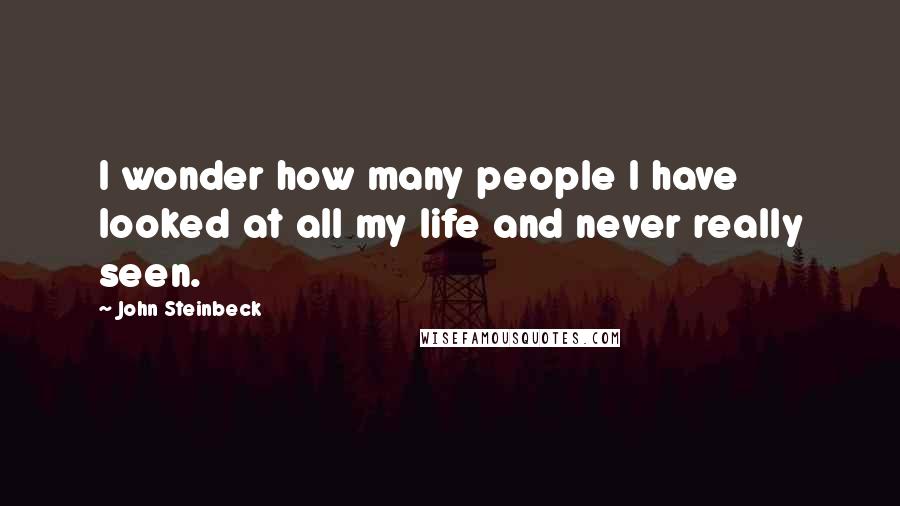 John Steinbeck Quotes: I wonder how many people I have looked at all my life and never really seen.