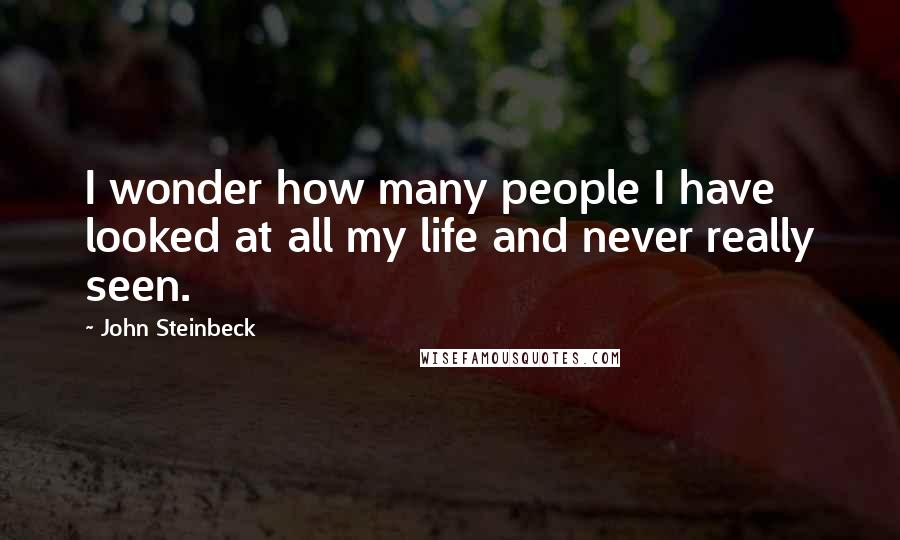 John Steinbeck Quotes: I wonder how many people I have looked at all my life and never really seen.
