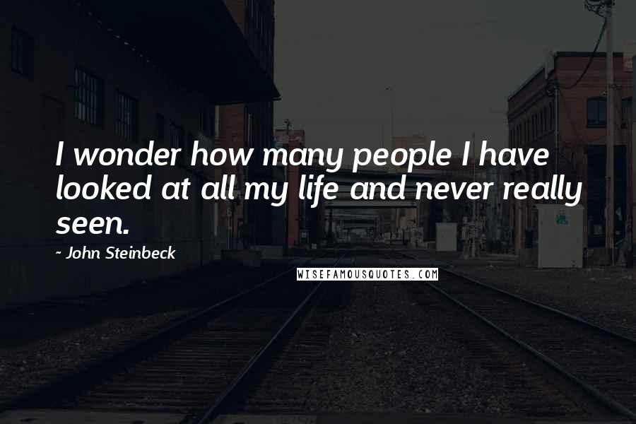John Steinbeck Quotes: I wonder how many people I have looked at all my life and never really seen.