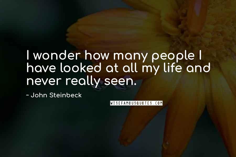 John Steinbeck Quotes: I wonder how many people I have looked at all my life and never really seen.