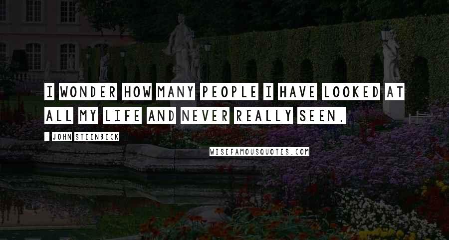 John Steinbeck Quotes: I wonder how many people I have looked at all my life and never really seen.