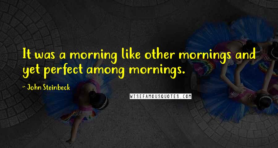 John Steinbeck Quotes: It was a morning like other mornings and yet perfect among mornings.