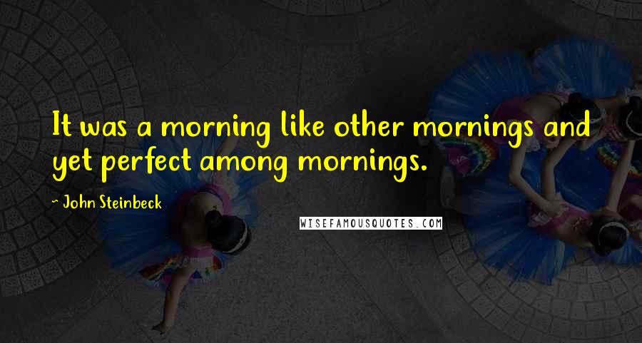 John Steinbeck Quotes: It was a morning like other mornings and yet perfect among mornings.